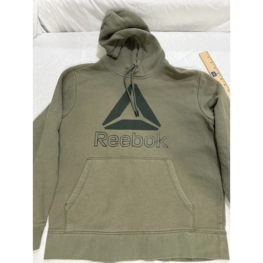 Reebok Classic Hoodie Green Size‎ Medium Fleece Activewear Sweatshirt Top